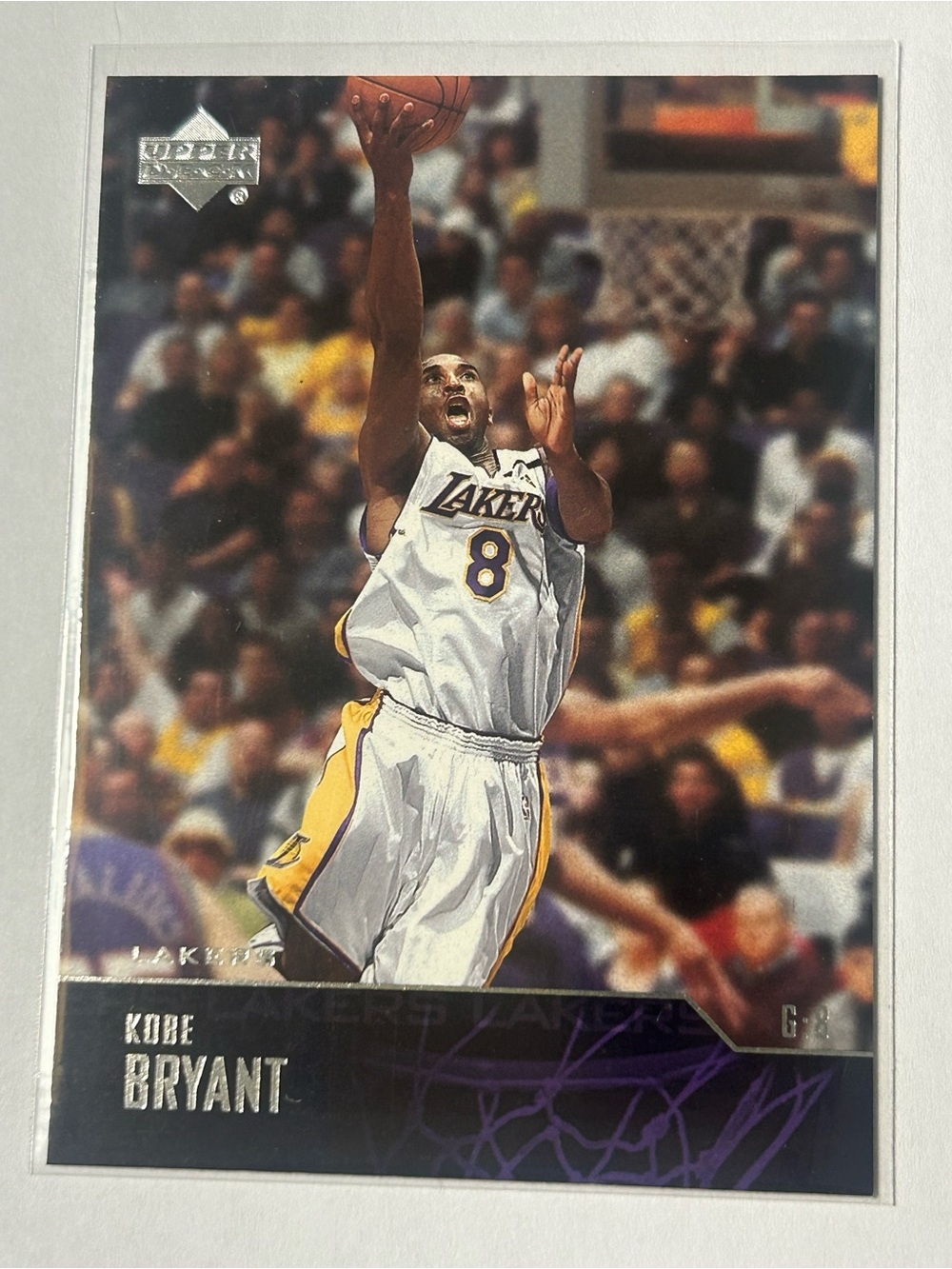 Kobe Bryant #8 Los Angeles Lakers Basketball Card - White/Yellow